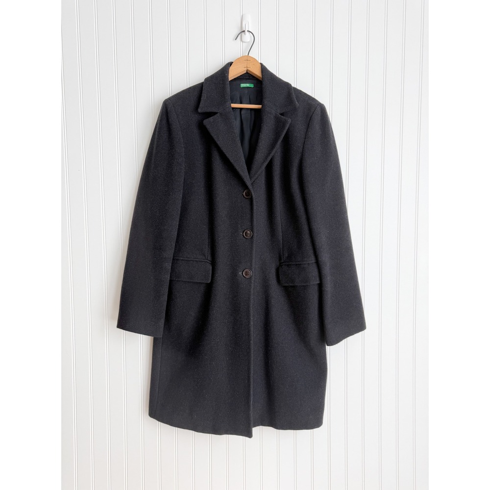 United Colors of Benetton Italy dark gray wool coat size M-L‎